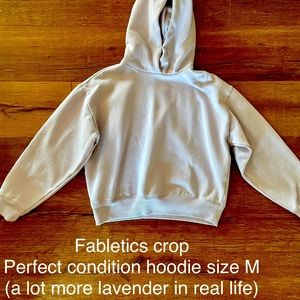 Fabletics lavender cropped sweatshirt